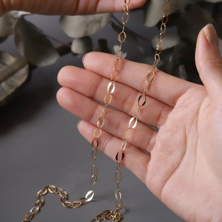 【土日限定8000円OFFクーポン有】 18金ネックレス ロングネックレス k18 80cm ネックレスチェーン オーバルフレア 4.8mm レディース ネックレス 18k | DEVAS | 03