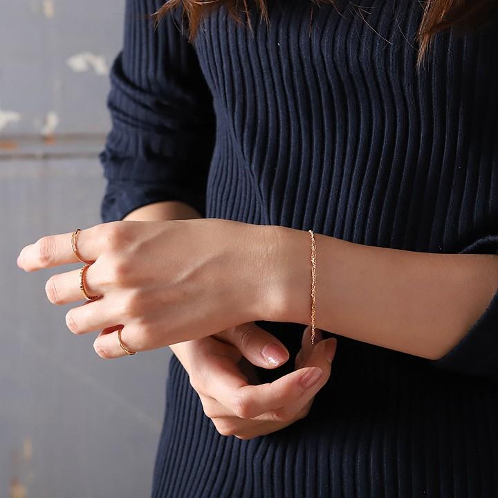 【土日限定2000円OFFクーポン有】 18金 ブレスレット ピンクゴールド k18 18金ブレスレット 18k 2連 スクリューチェーン 1.2mm チェーンシンプル | DEVAS | 04