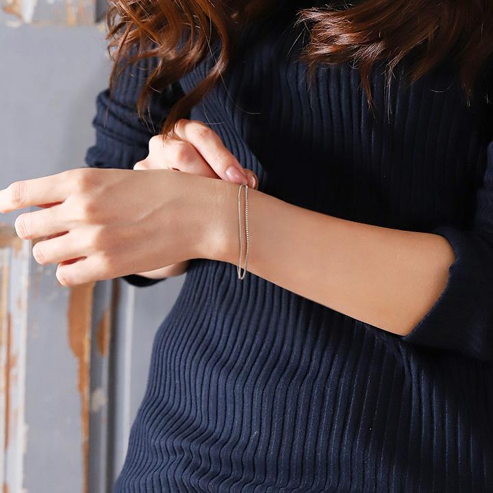 【土日限定3500円OFFクーポン有】 プラチナ ブレスレット PT850 ブレスレット プラチナ レディース 2連 ベネチアンチェーン シンプル レディース | DEVAS | 07