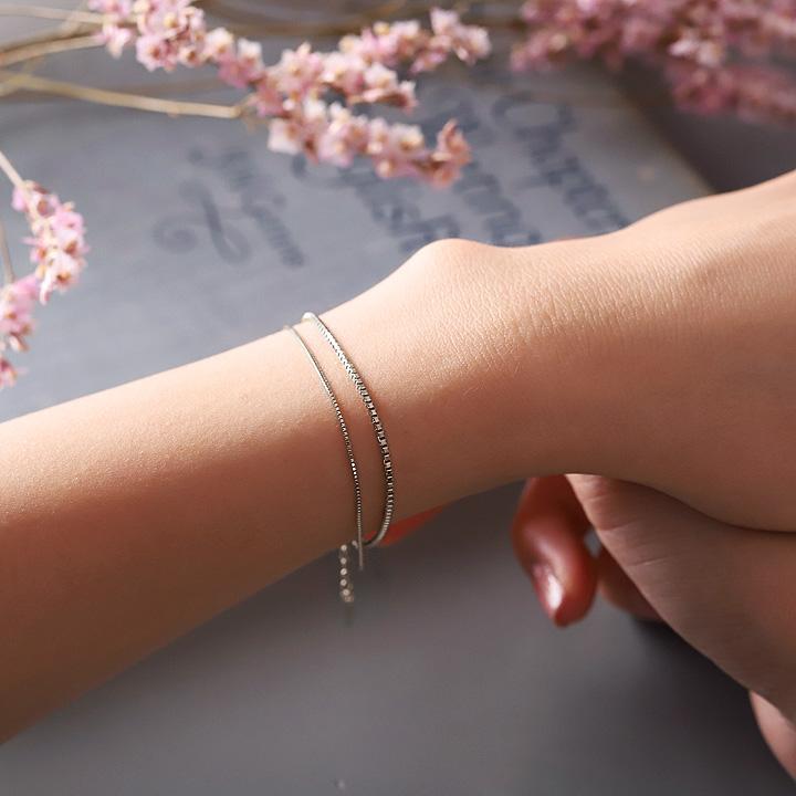 【土日限定3500円OFFクーポン有】 プラチナ ブレスレット PT850 ブレスレット プラチナ レディース 2連 ベネチアンチェーン シンプル レディース | DEVAS | 09