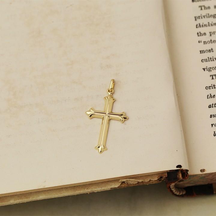【土日限定1500円OFFクーポン有】 ペンダントトップ 18金 k18 18金ネックレス ペンダント メンズ ゴシック クロス 18k トップ 18金ペンダントトップ | DEVAS | 01