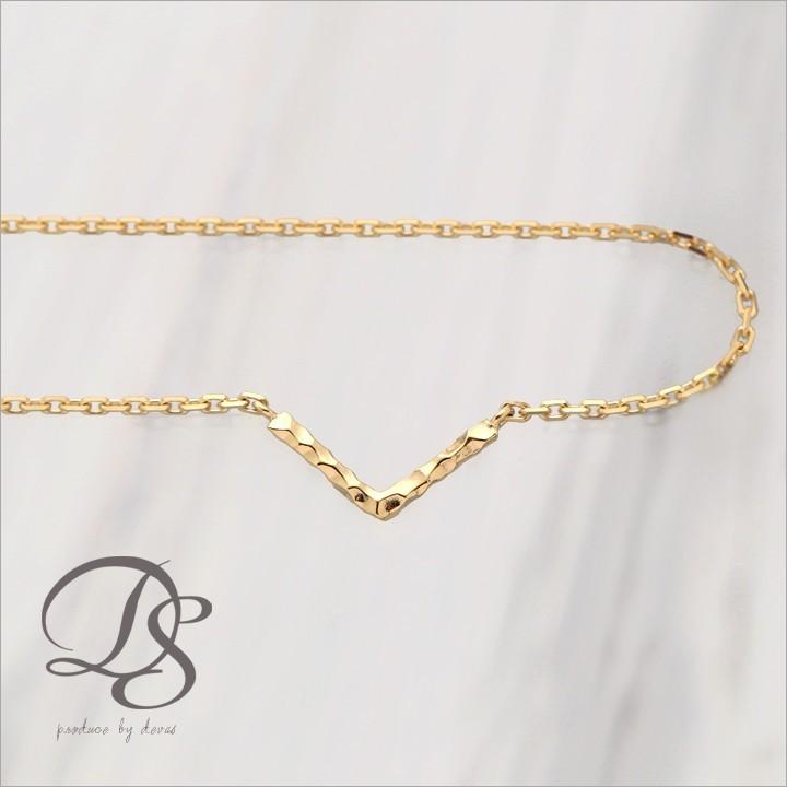 【土日限定2000円OFFクーポン有】 18金 アンクレット k18 18k レディース V バー デザイン 18金アンクレット 普段使い 18 金 チェーン おしゃれ | DEVAS