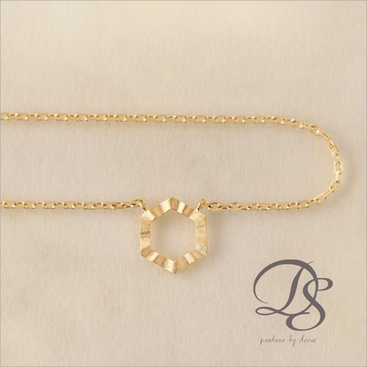 【土日限定2000円OFFクーポン有】 18金 アンクレット k18 18k レディース ヘキサゴン 六角形18金アンクレット シンプル 普段使い 18 金 チェーン | DEVAS