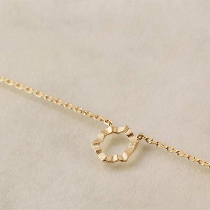 【土日限定2000円OFFクーポン有】 18金 アンクレット k18 18k レディース ヘキサゴン 六角形18金アンクレット シンプル 普段使い 18 金 チェーン | DEVAS | 03