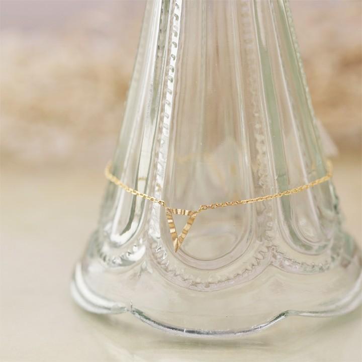 【土日限定2000円OFFクーポン有】 18金 アンクレット k18 18k レディース トライアングル 三角形 18金アンクレット シンプル 普段使い 18 金 チェーン | DEVAS | 01