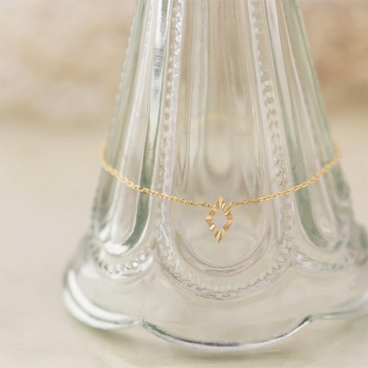 【土日限定2000円OFFクーポン有】 18金 アンクレット k18 18k レディースローンバス ひし形 18金アンクレット シンプル 普段使い 18 金 チェーン | DEVAS | 01