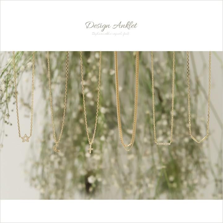 【土日限定2000円OFFクーポン有】 18金 アンクレット k18 18k レディース プチクロス デザイン 18金アンクレット シンプル 普段使い 18 金 チェーン | DEVAS | 09