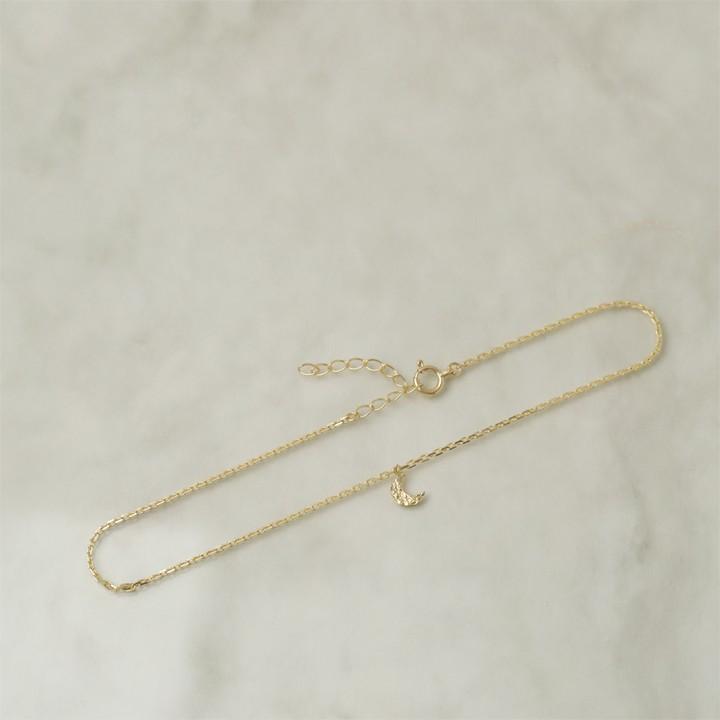 【土日限定2000円OFFクーポン有】 18金 アンクレット k18 18k レディース月 ムーン 三日月 18金アンクレット シンプル 普段使い 18 金 チェーン | DEVAS | 02