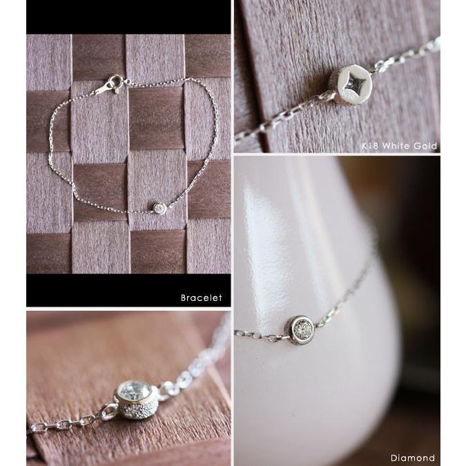 【土日限定3000円OFFクーポン有】 18金 ブレスレット k18 18金ブレスレット 18k レディース ダイヤモンド 1粒 ホワイトゴールド ブレスレットレディース | DEVAS | 02
