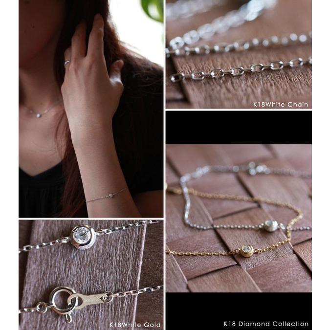 【土日限定3000円OFFクーポン有】 18金 ブレスレット k18 18金ブレスレット 18k レディース ダイヤモンド 1粒 ホワイトゴールド ブレスレットレディース | DEVAS | 03