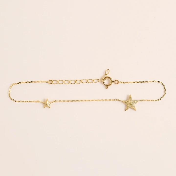 【土日限定2000円OFFクーポン有】 18金 ブレスレット k18 18金ブレスレット 18k レディース スター 星 あずき チェーン 0.9mm ブレスレットレディース | DEVAS | 02