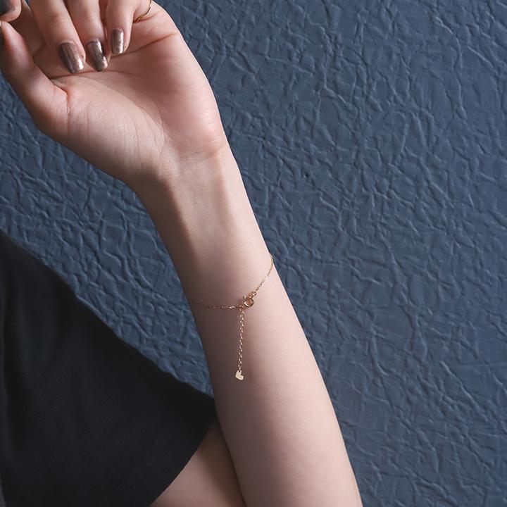 【土日限定2000円OFFクーポン有】 18金 ブレスレット k18 18金ブレスレット 18k レディース ハート 0.9mm チェーン ブレスレットレディース | DEVAS | 12