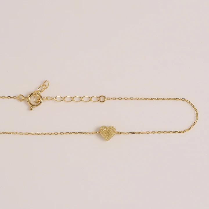 【土日限定2000円OFFクーポン有】 18金 ブレスレット k18 18金ブレスレット 18k レディース ハート 0.9mm チェーン ブレスレットレディース | DEVAS | 02