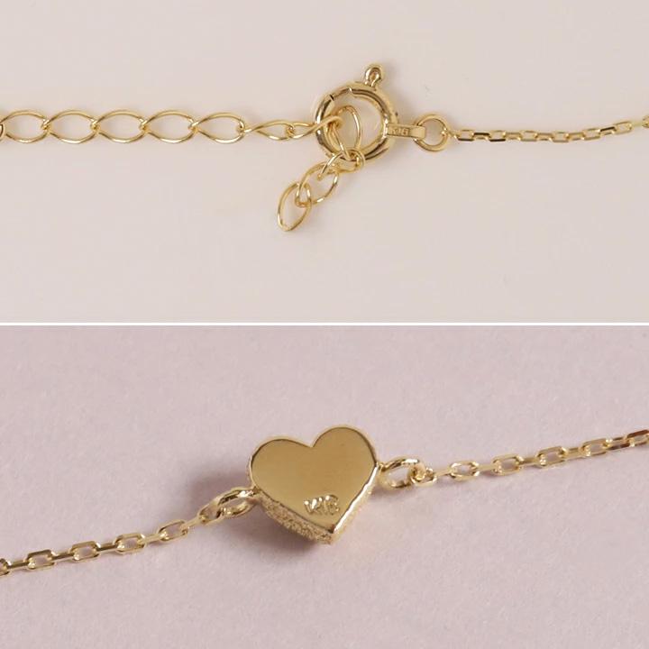 【土日限定2000円OFFクーポン有】 18金 ブレスレット k18 18金ブレスレット 18k レディース ハート 0.9mm チェーン ブレスレットレディース | DEVAS | 05
