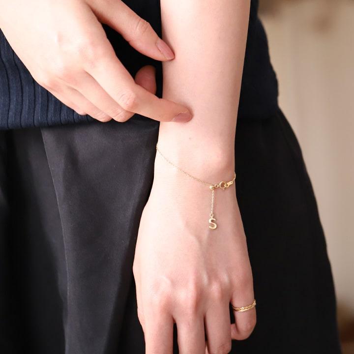 【土日限定2000円OFFクーポン有】 18金 ブレスレット k18 18金ブレスレット 18k レディース イニシャル チェーン ブレスレットレディースチェーン | DEVAS | 08