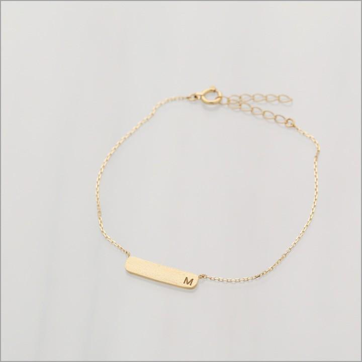 【土日限定2000円OFFクーポン有】 18金 ブレスレット k18 18金ブレスレット 18k レディース プレート 刻印 イニシャル チェーン ブレスレットレディース | DEVAS | 04