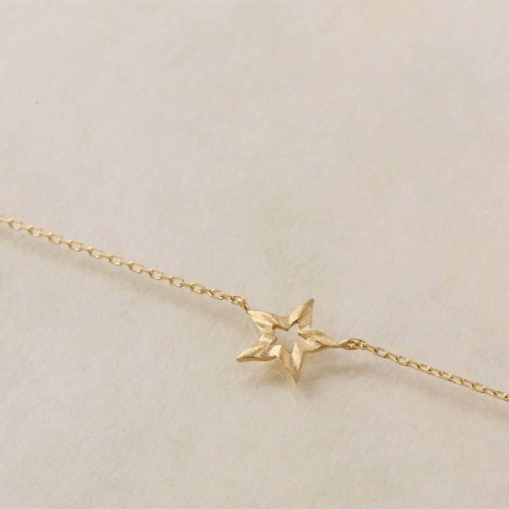 【土日限定2000円OFFクーポン有】 18金 ブレスレット k18 18金ブレスレット 18k レディース 星 スター オープンスター チェーン ブレスレットレディース | DEVAS | 03