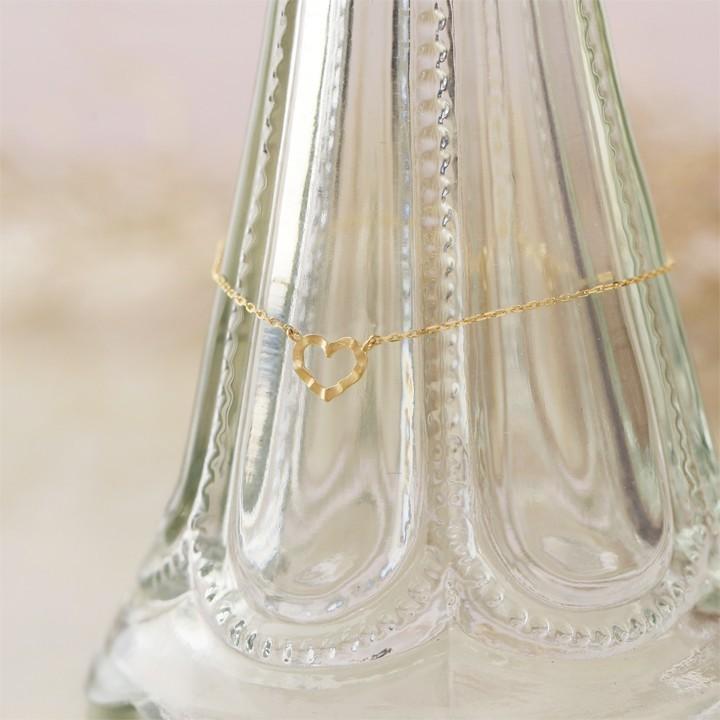 【土日限定2000円OFFクーポン有】 18金 ブレスレット k18 18金ブレスレット 18k レディース オープンハート あずき チェーン ブレスレットレディース | DEVAS | 01