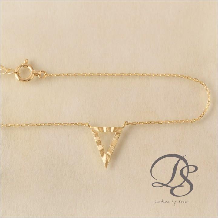 【土日限定2000円OFFクーポン有】 18金 ブレスレット k18 18金ブレスレット 18k レディース 三角形 トライアングル あずきチェーン チェーン シンプル | DEVAS