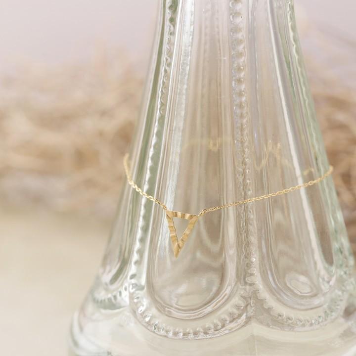 【土日限定2000円OFFクーポン有】 18金 ブレスレット k18 18金ブレスレット 18k レディース 三角形 トライアングル あずきチェーン チェーン シンプル | DEVAS | 01