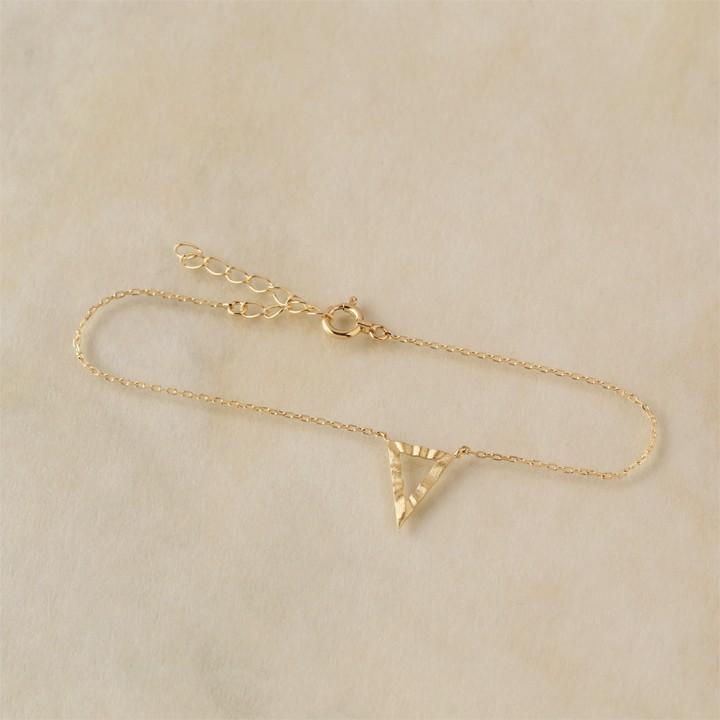 【土日限定2000円OFFクーポン有】 18金 ブレスレット k18 18金ブレスレット 18k レディース 三角形 トライアングル あずきチェーン チェーン シンプル | DEVAS | 02