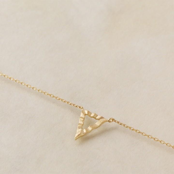 【土日限定2000円OFFクーポン有】 18金 ブレスレット k18 18金ブレスレット 18k レディース 三角形 トライアングル あずきチェーン チェーン シンプル | DEVAS | 03