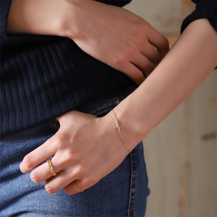 【土日限定2000円OFFクーポン有】 18金 ブレスレット k18 18金ブレスレット 18k レディース クロス 槌目 チェーン ブレスレットレディース | DEVAS | 11