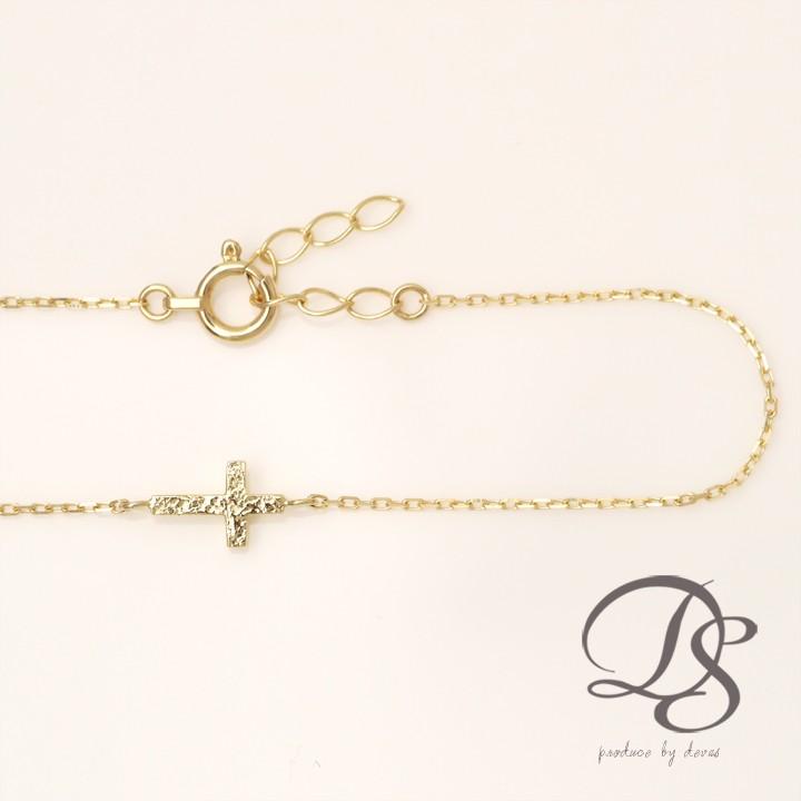 【土日限定1500円OFFクーポン有】 18金 ブレスレット k18 18金ブレスレット 18k レディース クロス あずきチェーン チェーン ブレスレットレディース | DEVAS