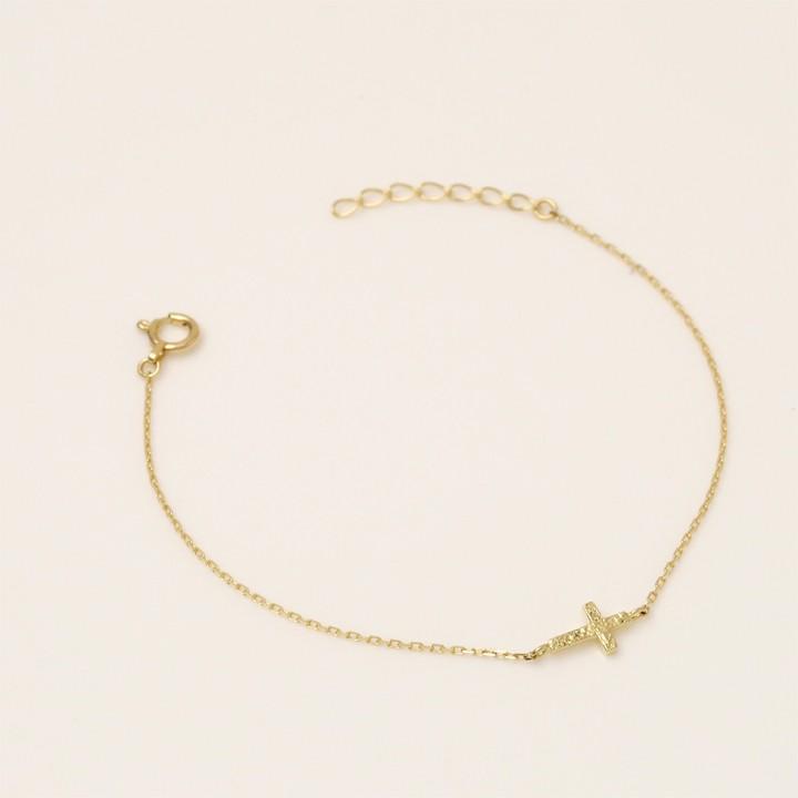 【土日限定1500円OFFクーポン有】 18金 ブレスレット k18 18金ブレスレット 18k レディース クロス あずきチェーン チェーン ブレスレットレディース | DEVAS | 02