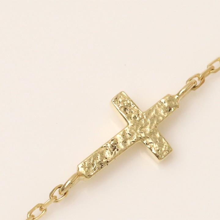【土日限定1500円OFFクーポン有】 18金 ブレスレット k18 18金ブレスレット 18k レディース クロス あずきチェーン チェーン ブレスレットレディース | DEVAS | 03