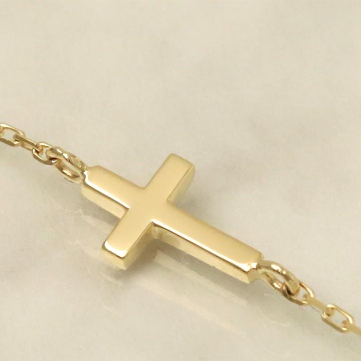 【土日限定1500円OFFクーポン有】 18金 ブレスレット k18 18金ブレスレット 18k レディース クロス あずきチェーン チェーン ブレスレットレディース | DEVAS | 05