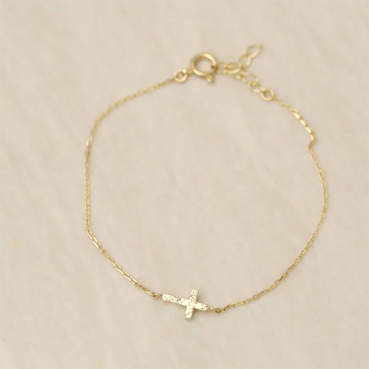 【土日限定1500円OFFクーポン有】 18金 ブレスレット k18 18金ブレスレット 18k レディース クロス あずきチェーン チェーン ブレスレットレディース | DEVAS | 06