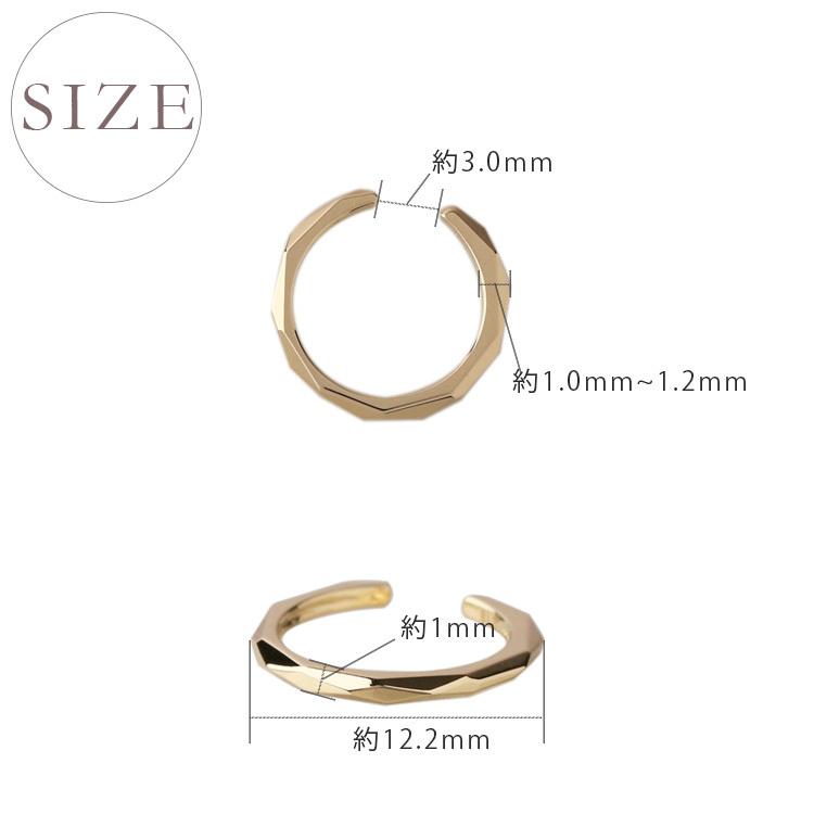 イヤーカフ 18金 イヤカフ k18 18k レディース ノンホール ピアス カットデザイン 18 金 ノンホールピアス シンプル ゴールド 小さめ つけっぱなし 片耳 | DEVAS | 10