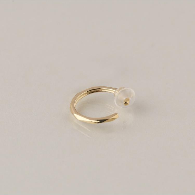 イヤーカフ 18金 イヤカフ k18 18k レディース ノンホール ピアス カットデザイン 18 金 ノンホールピアス シンプル ゴールド 小さめ つけっぱなし 片耳 | DEVAS | 04