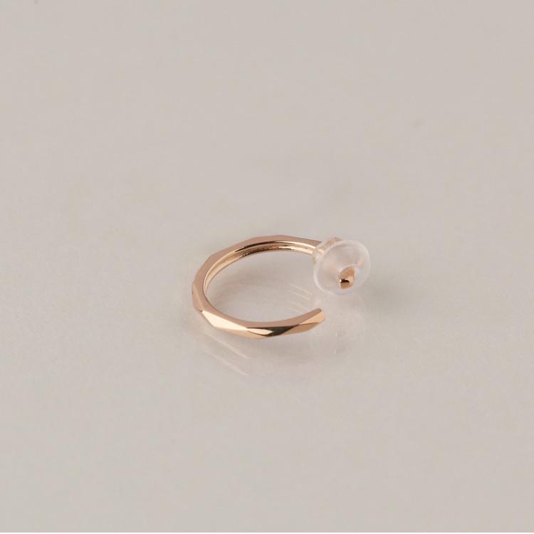 イヤーカフ 18金 イヤカフ k18 18k レディース ピンクゴールド ノンホール ピアス カットデザイン 18 金 ノンホールピアス シンプル 小さめ つけっぱなし 片耳 | DEVAS | 04