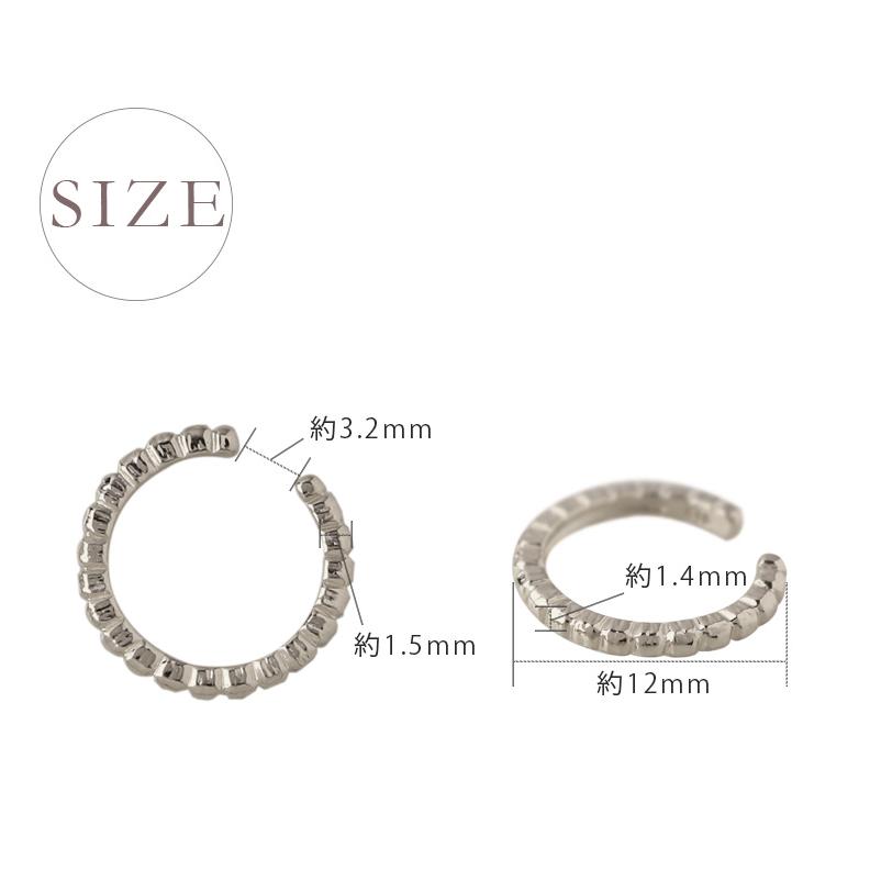 プラチナイヤーカフ プラチナ イヤカフ ブロック スクエア レディース ノンホール ピアス Pt950 片耳 | DEVAS | 08