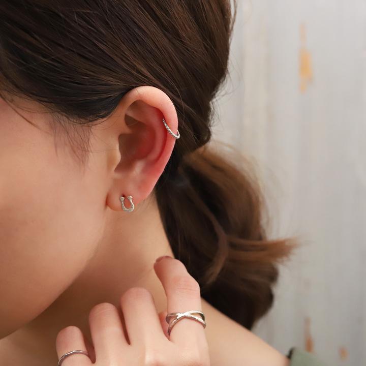 プラチナイヤーカフ プラチナ イヤカフ ブロック スクエア レディース ノンホール ピアス Pt950 片耳 | DEVAS | 09