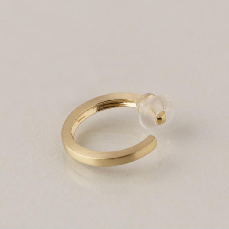 イヤーカフ 18金 イヤカフ k18 18k レディース ノンホール ピアス フラット 角状 18 金 ノンホールピアス シンプル ゴールド 小さめ つけっぱなし 片耳 | DEVAS | 04