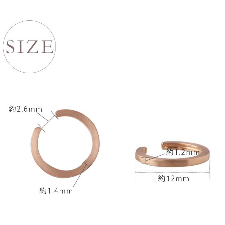 イヤーカフ 18金 イヤカフ k18 18k レディース ピンクゴールド ノンホール ピアス フラット 角状 18 金 ノンホールピアス シンプル 小さめ つけっぱなし 片耳 | DEVAS | 10