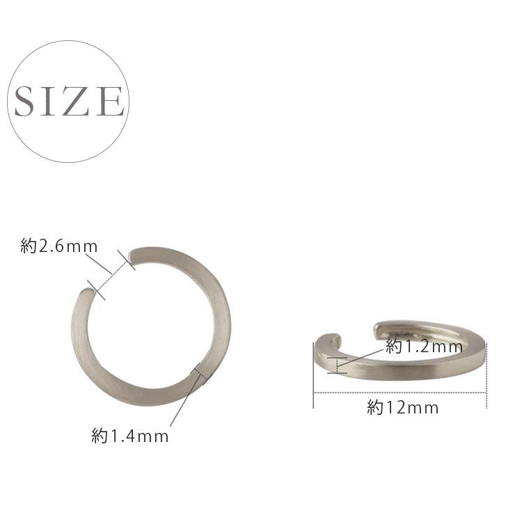 プラチナイヤーカフ プラチナ イヤカフ フラット 角状 レディース ノンホール ピアス Pt950 片耳 ノンホールピアス | DEVAS | 09