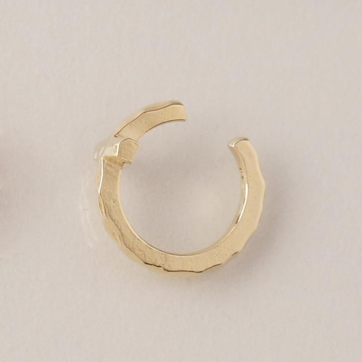 イヤーカフ 18金 イヤカフ k18 18k レディース ノンホール ピアス クロス 十字架 18 金 ノンホールピアス シンプル ゴールド 小さめ つけっぱなし 片耳 | DEVAS | 02