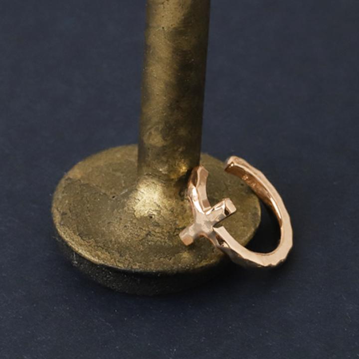 イヤーカフ 18金 イヤカフ k18 18k レディース ピンクゴールド ノンホール ピアス クロス 十字架 18 金 ノンホールピアス シンプル 小さめ つけっぱなし 片耳 | DEVAS | 06