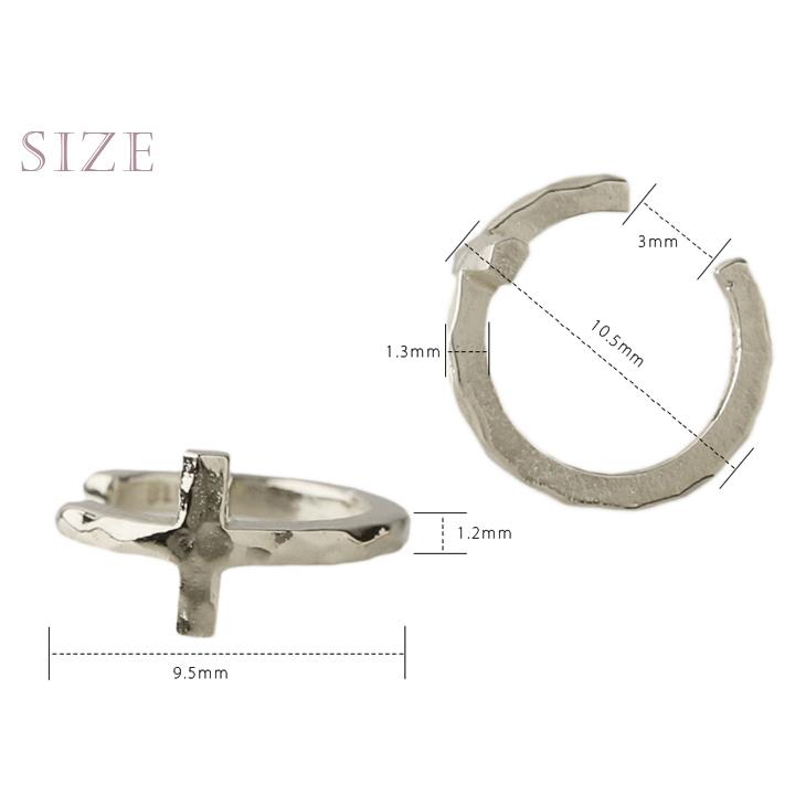 プラチナイヤーカフ プラチナ イヤカフ クロス 十字架 レディース ノンホール ピアス Pt950 片耳 ノンホールピアス シンプル ゴールド 小さめ つけっぱなし | DEVAS | 10