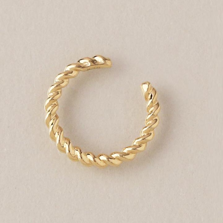 イヤーカフ 18金 イヤカフ k18 18k レディース ノンホール ピアス ツイスト ひねり 18 金 ノンホールピアス シンプル ゴールド 小さめ つけっぱなし 片耳 | DEVAS | 02