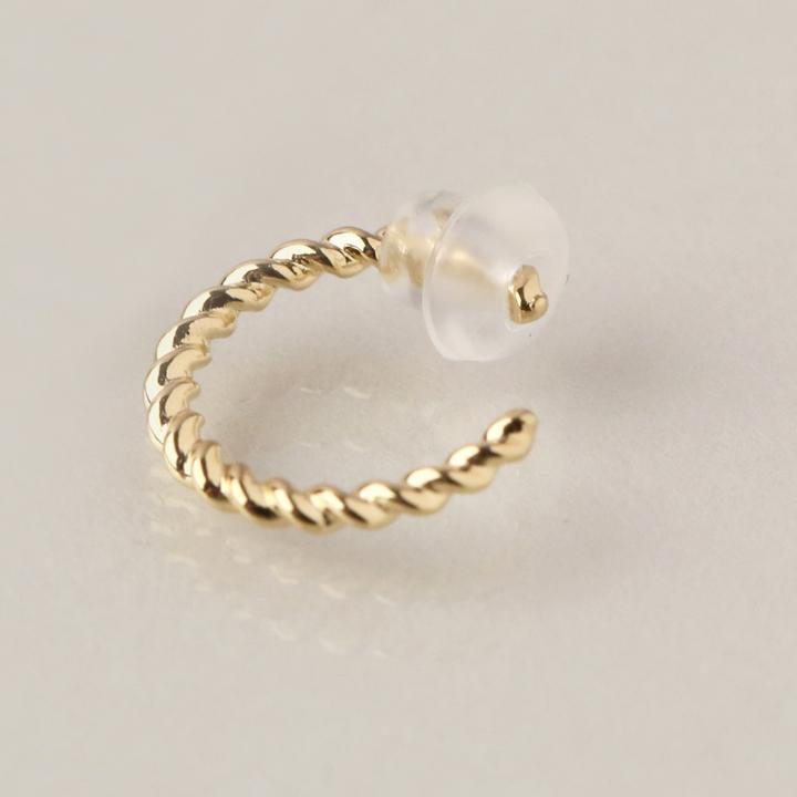 イヤーカフ 18金 イヤカフ k18 18k レディース ノンホール ピアス ツイスト ひねり 18 金 ノンホールピアス シンプル ゴールド 小さめ つけっぱなし 片耳 | DEVAS | 03