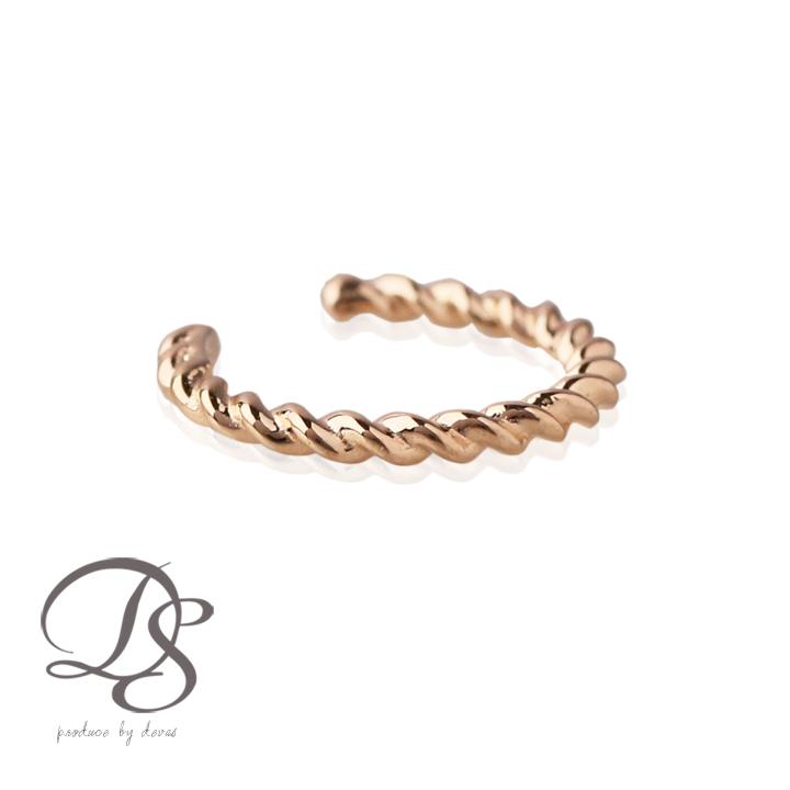 イヤーカフ 18金 イヤカフ k18 18k レディース ピンクゴールド ノンホール ピアス ツイスト ひねり 18 金 ノンホールピアス シンプル 小さめ つけっぱなし 片耳 | DEVAS