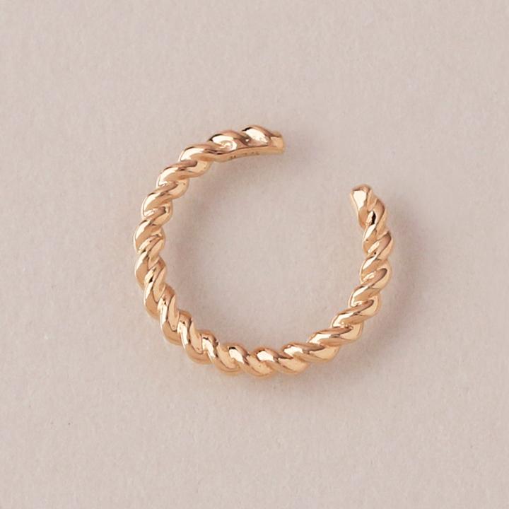 イヤーカフ 18金 イヤカフ k18 18k レディース ピンクゴールド ノンホール ピアス ツイスト ひねり 18 金 ノンホールピアス シンプル 小さめ つけっぱなし 片耳 | DEVAS | 02