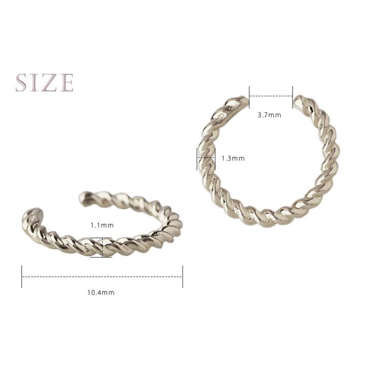 プラチナイヤーカフ プラチナ イヤカフ ツイスト ひねり レディース ノンホール ピアス Pt950 片耳 ノンホールピアス | DEVAS | 10