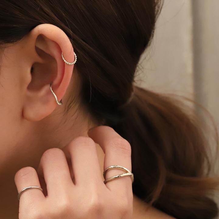 プラチナイヤーカフ プラチナ イヤカフ ツイスト ひねり レディース ノンホール ピアス Pt950 片耳 ノンホールピアス | DEVAS | 07