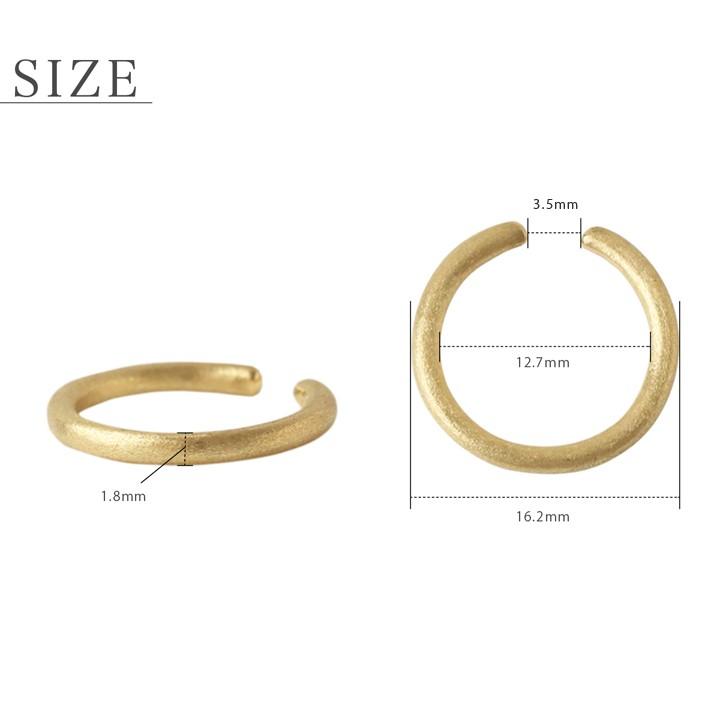 【土日限定2000円OFFクーポン有】 イヤーカフ 18金 イヤカフ k18 18k レディース ノンホール ピアス シルク マット ノンホールピアス 指輪 リング 片耳 | DEVAS | 03